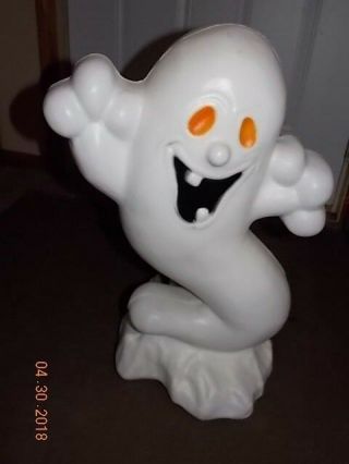 Small Vintage Ghost Blowmold Boo Yard Decor Lighted Blow Mold