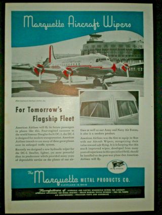 1945 American Airlines Future Fleet Plane Wwii Marquette Vintage Trade Print Ad