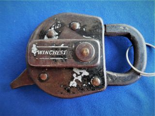 Iron Antique Western Winchester Rifle Knife Hunter Padlock Lock W Key