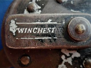 iron antique western WINCHESTER rifle knife hunter padlock lock w key 3