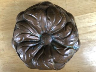 Antique Copper Jelly Mold - Lined.  4.  25” Height X 7.  75” diameter 3