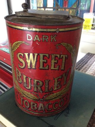 Vintage Dark Sweet Burley Tobacco Can Large