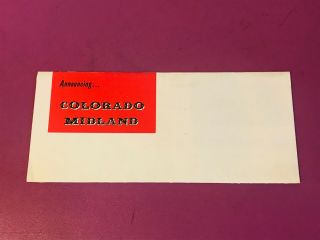 Rare Vtg Colorado Midland Book Prepublication Advertising Brochure Morris Cafky 3