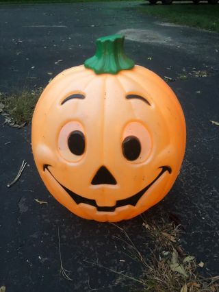 Vintage Pumpkin 24 Inches Blow Mold Holiday Halloween Yard Decor