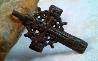 Antique 18 - 19th Century Large Orthodox " Old Believers " Ornate " Sun " Cross