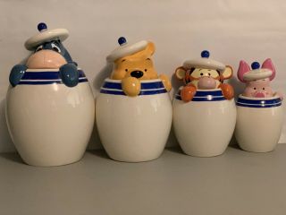 Disney Direct Winnie The Pooh Peek A Boo Cookie Jar Complete Set