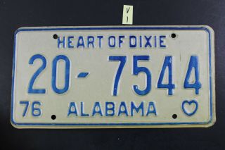1976 Alabama,  Vintage Bi - Centennial License Plate 20 - 7544 V1