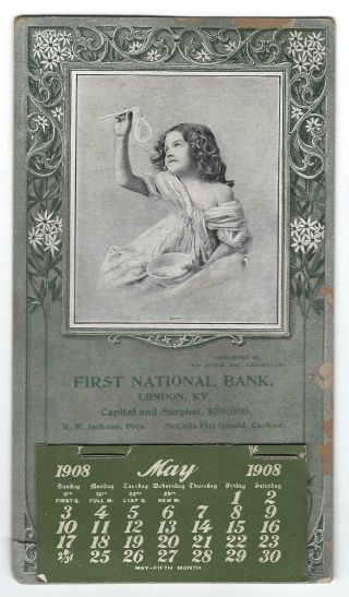 London Kentucky 1908 First National Bank Calendar R M Jackson President