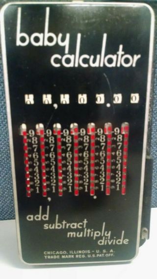 Vintage Baby Calculator Add - Subtract - Multiply - Divide,  1930 