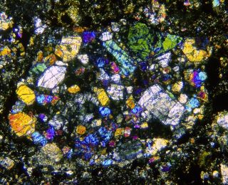 Meteorite Nwa 11436 - Rumuruti R3 - 6 Chondrite Thin Section - Microscope Slide