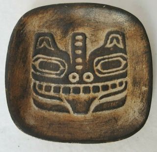 Vintage Haida Bear Canadian Art Pottery Ruth Meechan Signed Plate Dish Wall