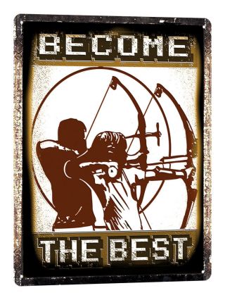 Archery Bow And Arrow Metal Sign Vintage Style Olyimpic Kids Room Wall Decor 712