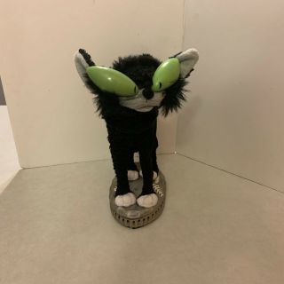 Gemmy Animated Black Cat - Green Eyes Light Up - Sings Moves Alley Halloween 4