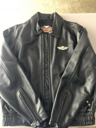 Harley Davidson Mens Black Leather Jacket 100th Anniversary Size Large