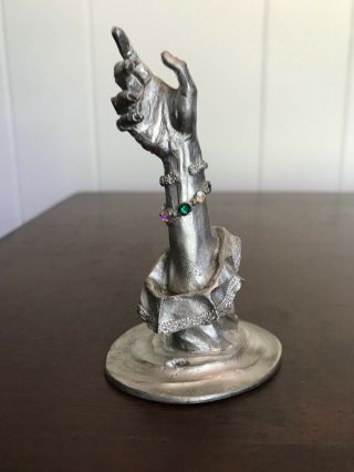 Vtg Perth Pewter Figurine Fantasy Mythical Magic Wizard Warlock Hand