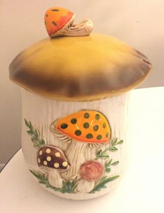 Vintage 1978 Sears Roebuck Merry Mushroom Cookie Jar Large 10.  5 " Ceramic