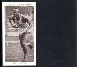 1939 Jesse Owens Cigarette Card,  Great 1936 Berlin Olympics Champ,  Near,