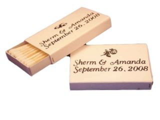 50 Personalized White Cover Wooden Match Boxes Matches Printed In 24 Hours