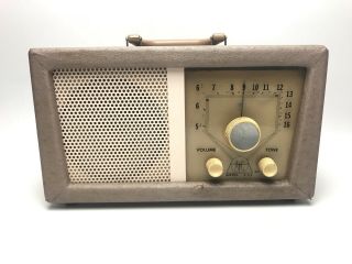 Vintage Antique Audiotronics Am Fm Tube Radio Leatherette North Hollywood Ca.