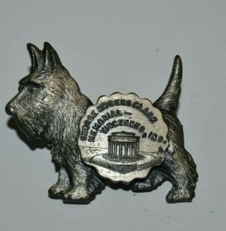 Vintage Scotty Dog George Rogers Clark Memorial Vincennes In Lapel Pin Rare