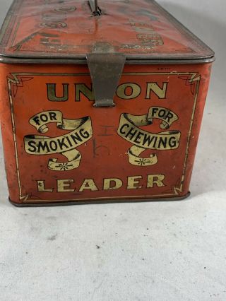 Vintage Union Leader Lunch Box Tobacco Tin 3