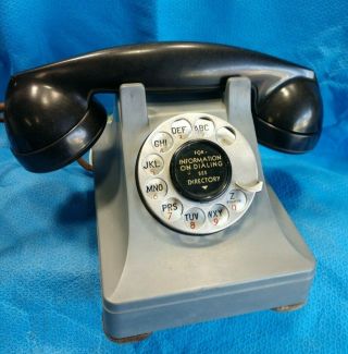 Western Electric 302 Vintage Telephone Metal Case F1w 2/40 Black Metal Silver