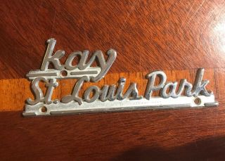 Vintage Kay St Louis Park Dealer Emblem