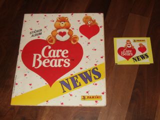 Care Bears News Panini Complete Sticker Album & Empty Packet.