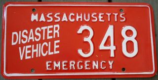 Massachusetts Disaster Vehicle License Plate