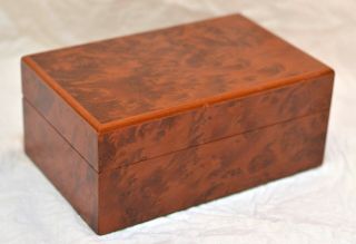 A Handsome Vintage Dunhill Humidor Burl Wood Cedar Lined Cigar Box