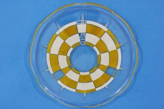 Georges Briard Mid Century Modern Bulls Eye Glass Serving Platter Round Yellow