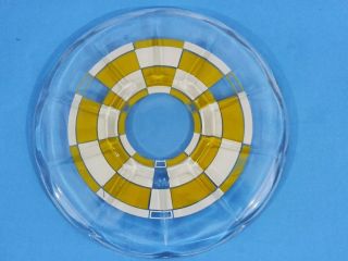 Georges Briard Mid Century Modern Bulls Eye Glass Serving Platter Round Yellow 2