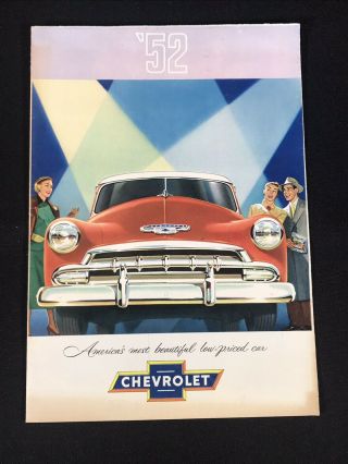 Vtg 1952 Chevrolet Chevy Car Dealer Sales Brochure