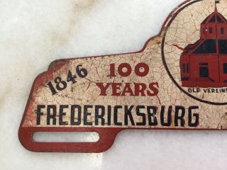 Fredericksburg Texas Centennial Souvenir License Plate Topper 1946 3