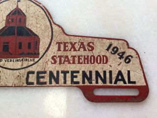 Fredericksburg Texas Centennial Souvenir License Plate Topper 1946 4
