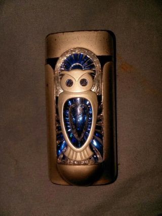 Vintage Owl Butane Cigarette Lighter Flashing Led Lights 2004.  Rare