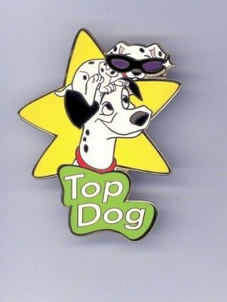 Disney Top Dogs 101 Dalmatians Dog Dad Pongo W/ Puppy Jumbo Le 100 Pin