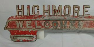 Old Highmore South Dakota Cast Aluminum Souvenir License Plate Topper Auto Car 2