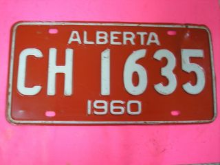 1960 Alberta Canada Vintage 57 Year Old Licence Plate Ch 1635