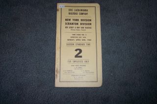 Erie Lackawanna Railroad Employee Timetable 1965 York /scranton Division (b4