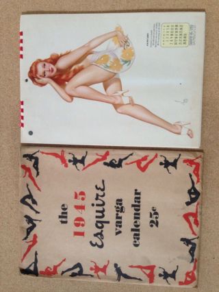 1945 Esquire Varga Girls Pin Up Girl Calendar With Envelope