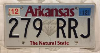 Arkansas " The Natural State " License Plate - Diamond Version With A 2012 Sticker