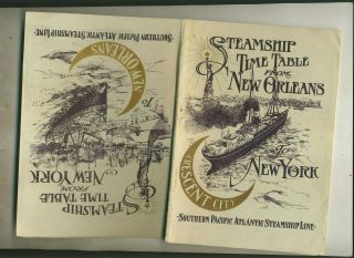 Ca1930 Steamship Time Table From Orleans To Nyc Southern Pacific Atlantic Ss
