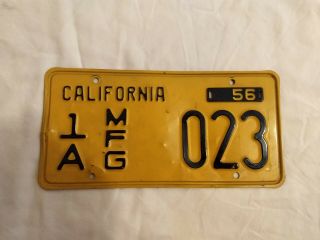 - 1956 California Licence Plate - Ford Buick Chevy -