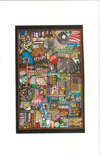 African American Artist Arnold White Oaktown Mosaic Card West Oakland,  Ca.