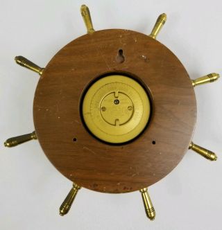 Vintage Taylor Baroguide Ships Wheel Barometer Hanging Brass Wood 1940 6