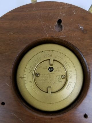 Vintage Taylor Baroguide Ships Wheel Barometer Hanging Brass Wood 1940 7