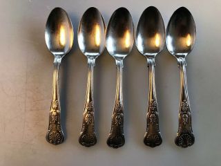 5 Reed & Barton Kings Shell Hotel Plated Silver Teaspoons Spoons 1 Fairmont Sf