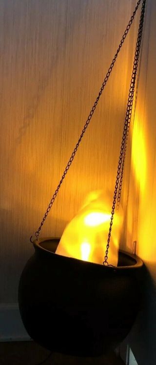 Rare 2002 Gemmy Halloween Prop Flame Light Cauldron Decoration