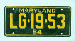 1954 Wheaties Cereal Premium License Plate - Maryland